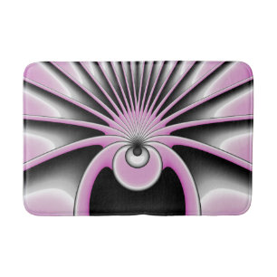Modern Abstract Crazy Fractal Art Pattern Bath Mat