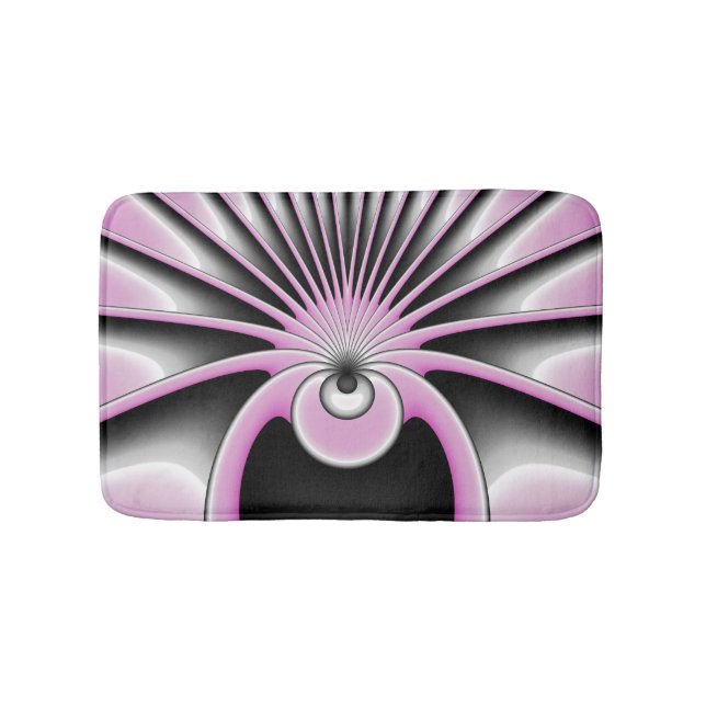 Modern Abstract Crazy Fractal Art Pattern Bath Mat (Front)