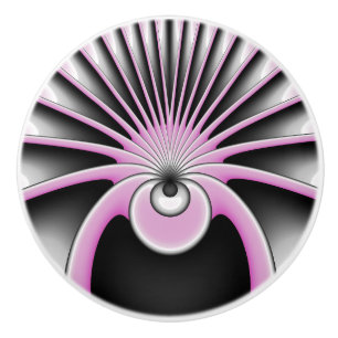Modern Abstract Crazy Fractal Art Pattern Ceramic Knob