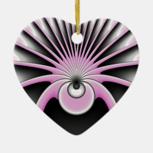Modern Abstract Crazy Fractal Art Pattern Ceramic Ornament