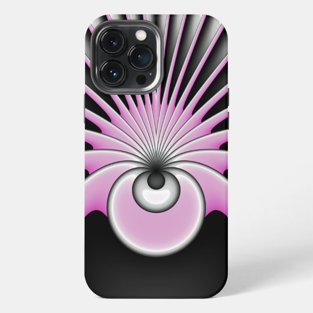 Modern Abstract Crazy Fractal Art Pattern iPhone Case (Back)