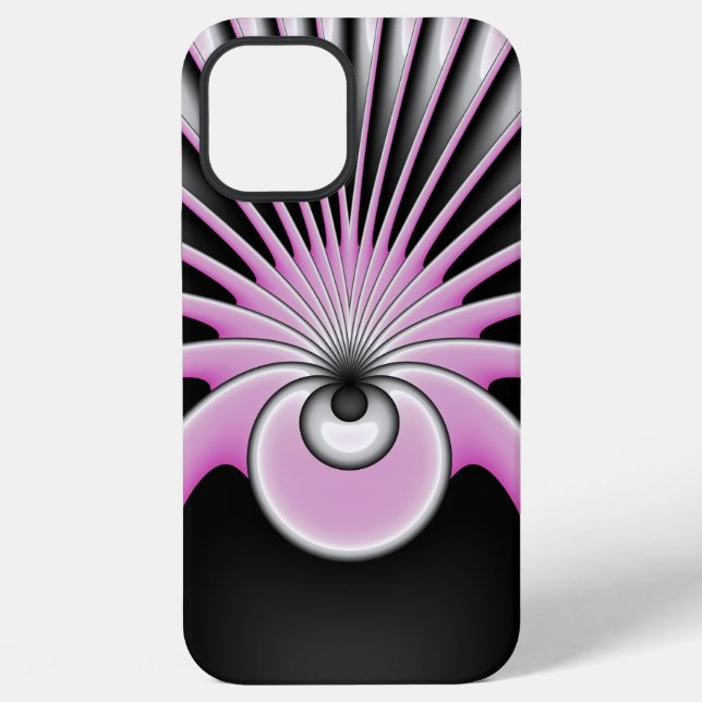 Modern Abstract Crazy Fractal Art Pattern iPhone Case (Back)