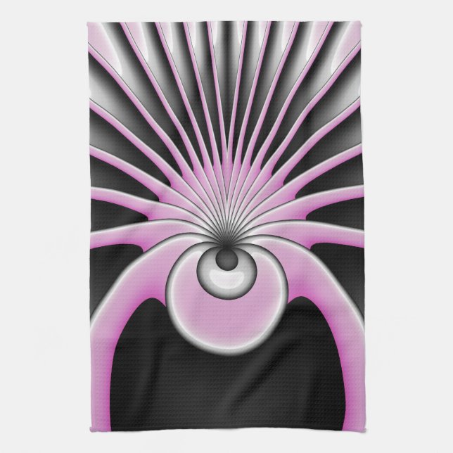 Modern Abstract Crazy Fractal Art Pattern Kitchen Towel (Vertical)