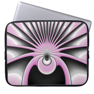 Modern Abstract Crazy Fractal Art Pattern Laptop Sleeve