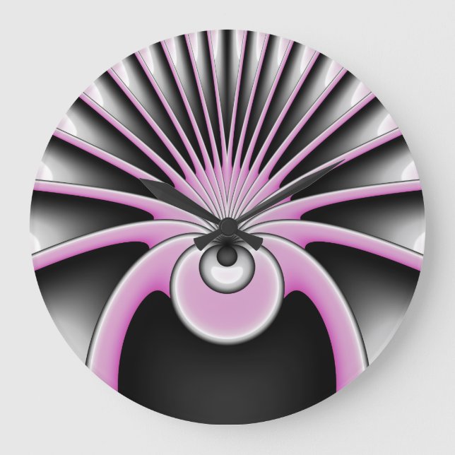 Modern Abstract Crazy Fractal Art Pattern Large Clock (Front)