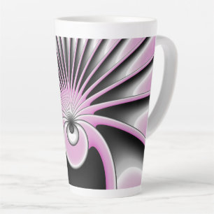 Modern Abstract Crazy Fractal Art Pattern Latte Mug