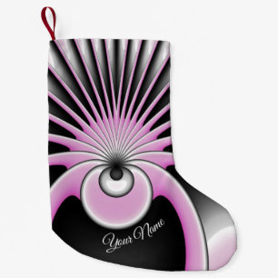 Modern Abstract Crazy Fractal Art Pattern Name Small Christmas Stocking