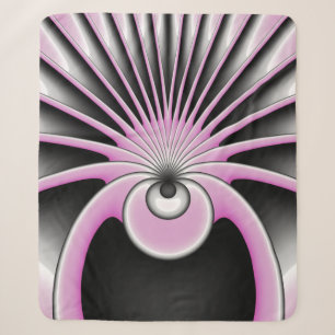 Modern Abstract Crazy Fractal Art Pattern Sherpa Blanket