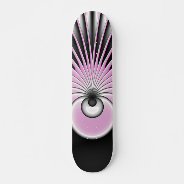 Modern Abstract Crazy Fractal Art Pattern Skateboard (Front)