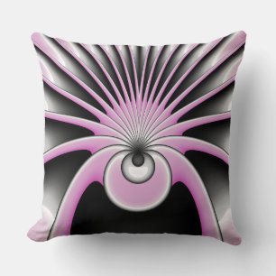 Modern Abstract Crazy Fractal Art Pattern Throw Pillow