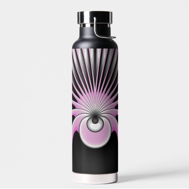 Modern Abstract Crazy Fractal Art Pattern Water Bottle (Left)
