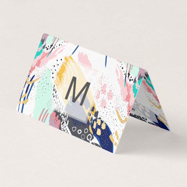 Modern abstract creative brush strokes business card (Front)