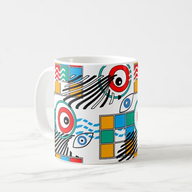 Modern abstract creative multicolored pattern coffee mug (Front Left)