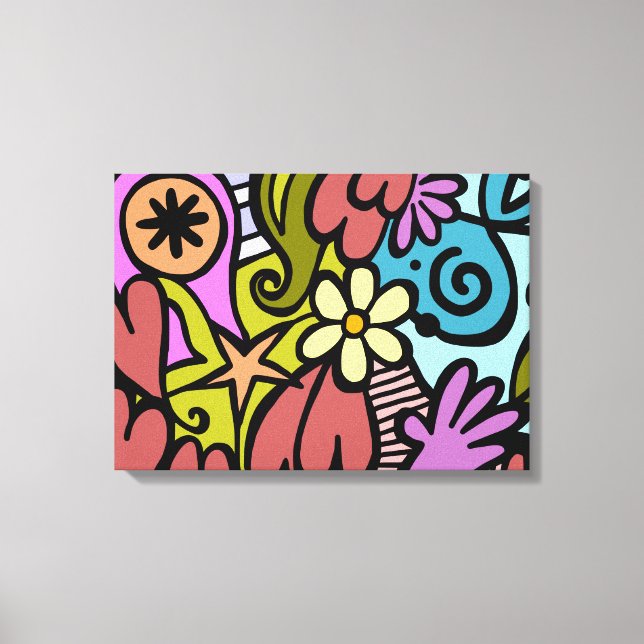 Modern Abstract Cubism Art Canvas Print (Front)