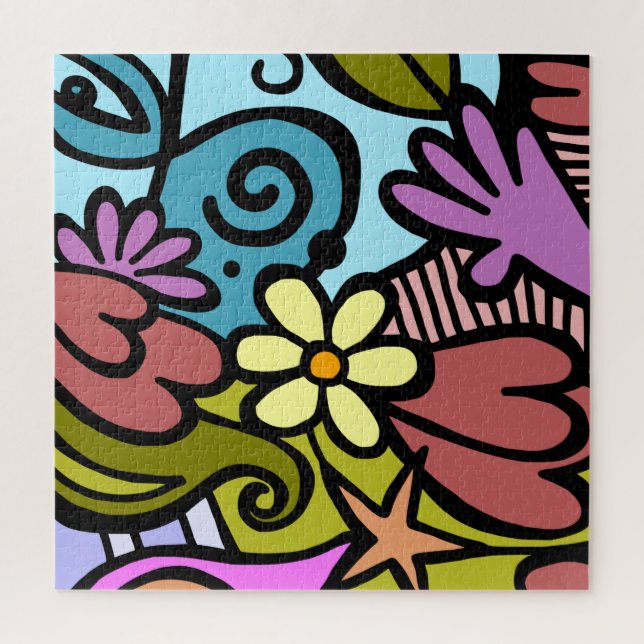 Modern Abstract Cubism Art Personalized Jigsaw Puzzle (Vertical)