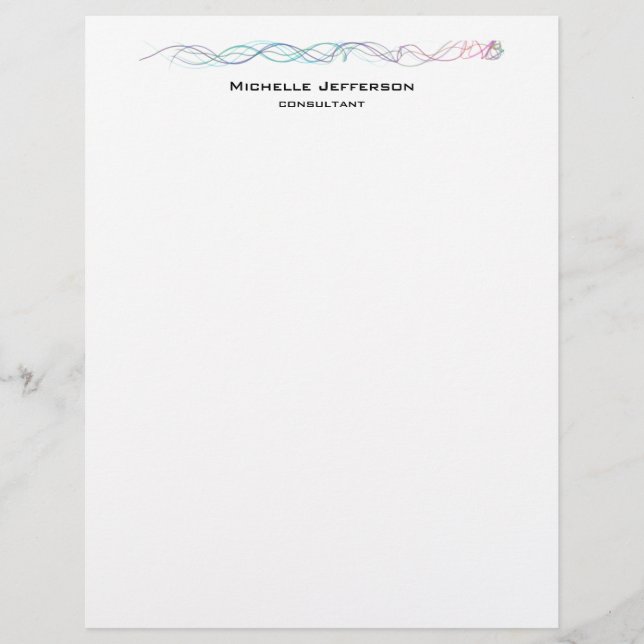 Modern Abstract Curves Modern Style Trendy Letterhead (Front)