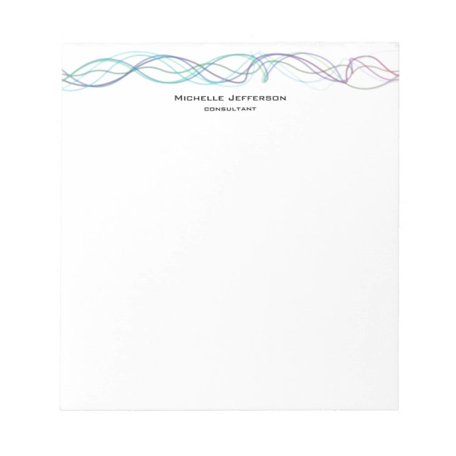 Modern Abstract Curves Modern Style Trendy Notepad (Front)