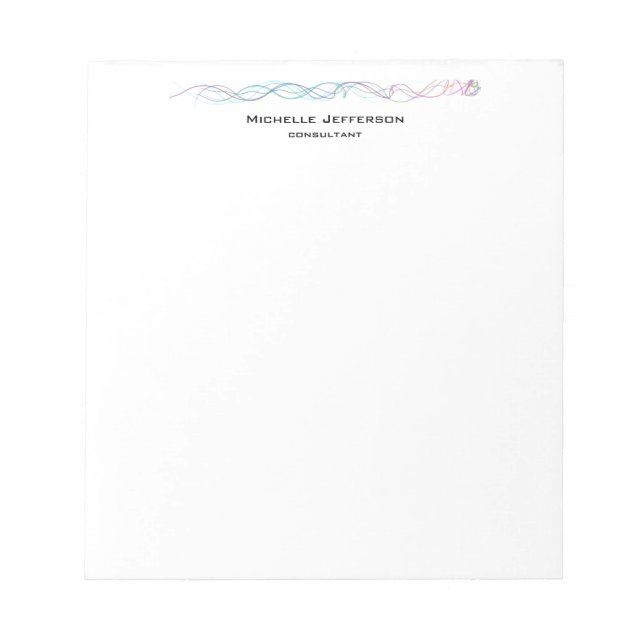 Modern Abstract Curves Modern Style Trendy Notepad (Front)