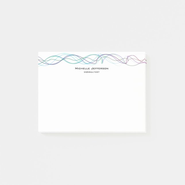 Modern Abstract Curves Modern Style Trendy Post-it Notes (Front)