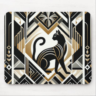 Modern Abstract Decorative Black Cat Mousepad