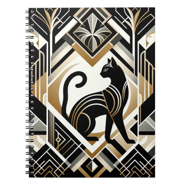Modern Abstract Decorative Cat Notebook (Front)