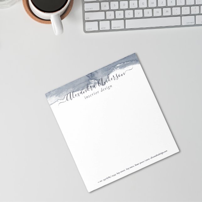 Modern Abstract Deep Grey Watercolor Calligraphy Notepad (Modern Abstract Deep Gray Watercolor Calligraphy Notepad)