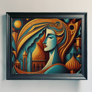 Modern Abstract Design Cubism Surrealism 4:5 Poster