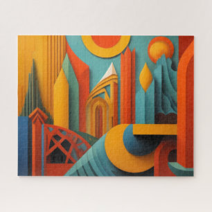 Modern Abstract Design Cubism Surrealism Jigsaw Puzzle