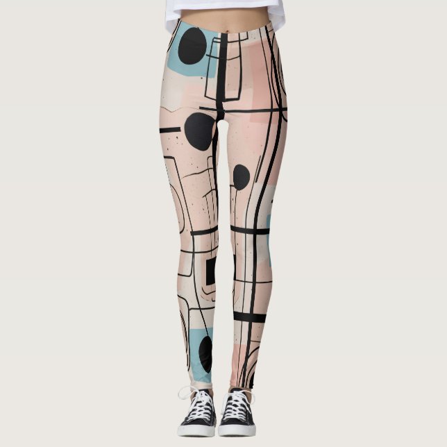 Modern abstract design, dynamic lines Throw Pillow Leggings (Front)