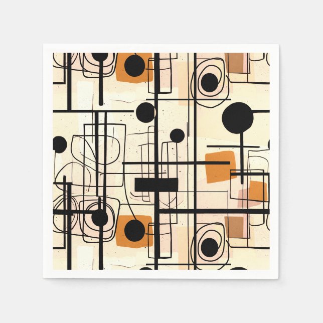 Modern abstract design, dynamic lines Throw Pillow Napkin (Front)