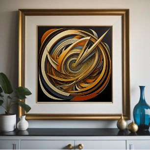 Modern Abstract Design Futurism X Poster