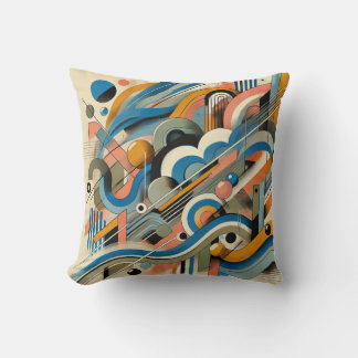 Modern Abstract Design with Subtle Eastern Influen Throw Pillow