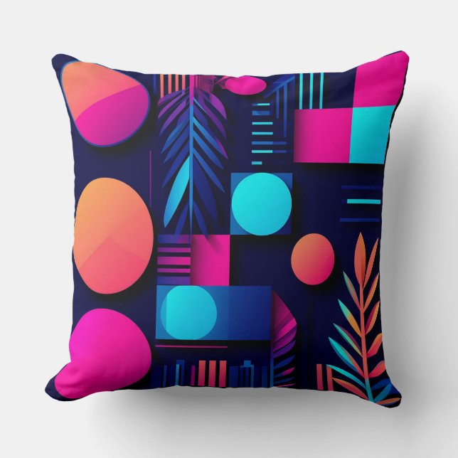 Modern Abstract Design With Vibrant Colours Throw Pillow (Front)