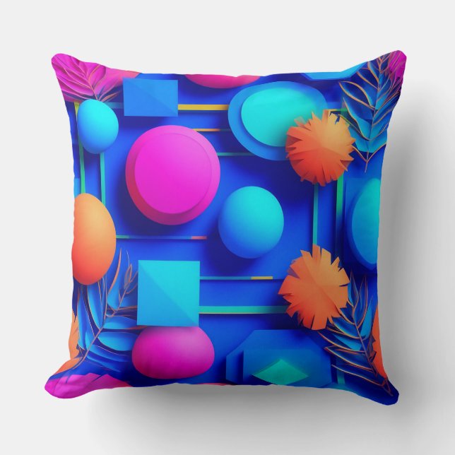 Modern Abstract Design With Vibrant Colours Throw Pillow (Front)