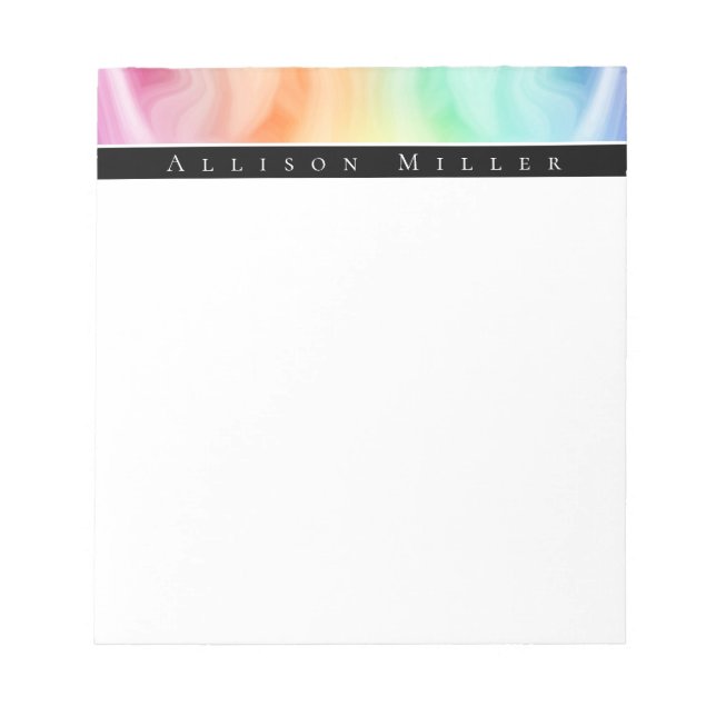 Modern Abstract Designer Watercolor Personalized Notepad (Front)
