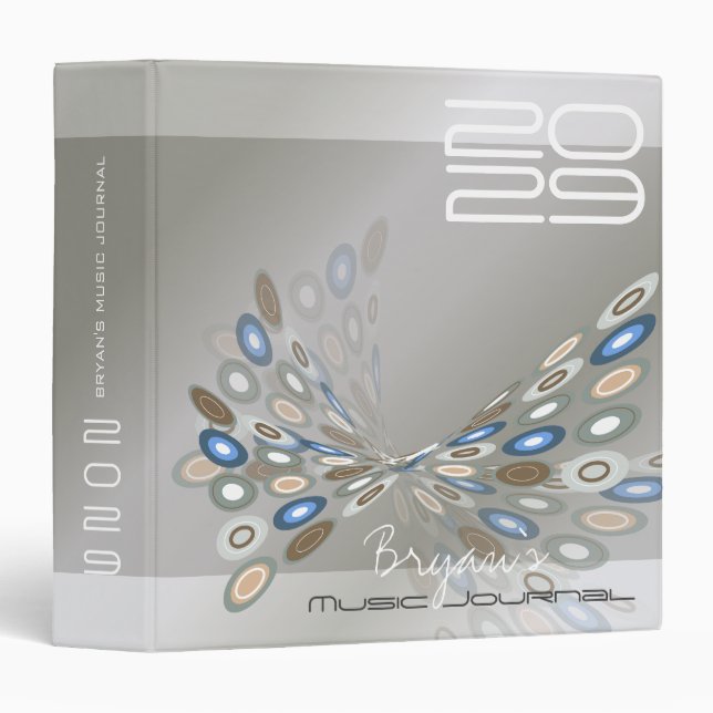 Modern Abstract Digital Butterfly Cool Artistic Binder (Front/Spine)