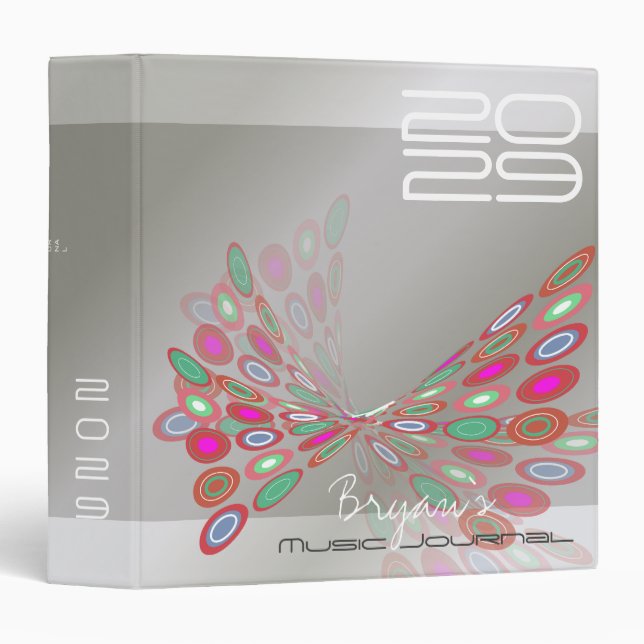 Modern Abstract Digital Butterfly Cool Artistic Binder (Front/Spine)