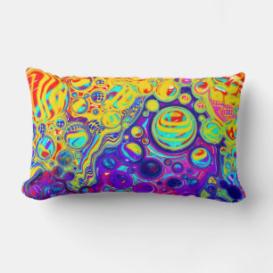 Modern Abstract Digital Fluid Art Lumbar Pillow