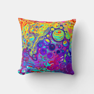 Modern Abstract Digital Fluid Art Throw Pillow