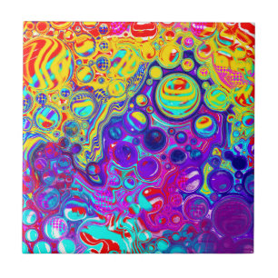 Modern Abstract Digital Fluid Art  Tile