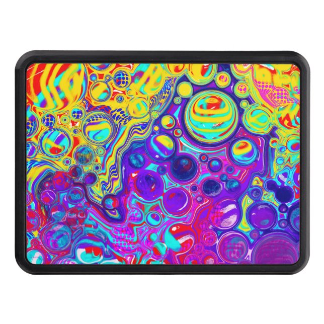 Modern Abstract Digital Fluid Art Trailer Hitch Cover (Front)