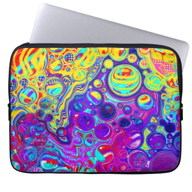 Modern Abstract Digital Fluid Laptop Sleeve (Front)