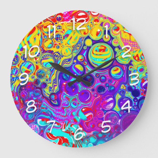 Modern Abstract Digital Fluid Large Clock (Front)