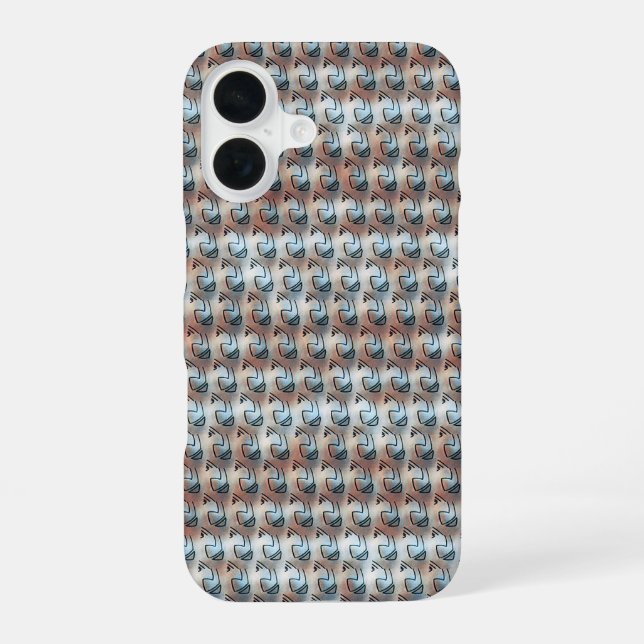 Modern abstract digital pattern design 1241 iPhone 16 case (Back)
