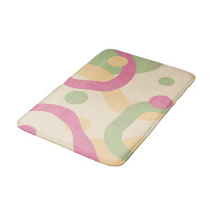 Modern Abstract Dots and Lines Colorful Bath Mat