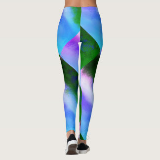 MODERN abstract draw in-blue-purple-green-mosaic Leggings