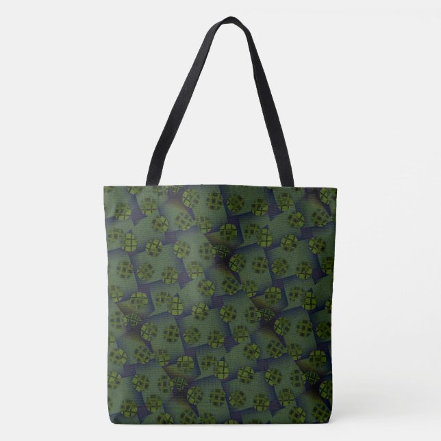 MODERN abstract draw in-deep-green-black- Tote Bag (Front)