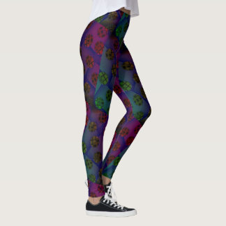 MODERN abstract draw in-red-deep blue-green Leggings