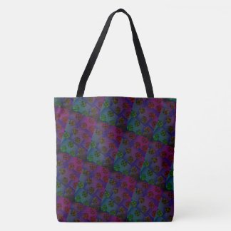 MODERN abstract draw in-red-deep blue-green  Tote Bag