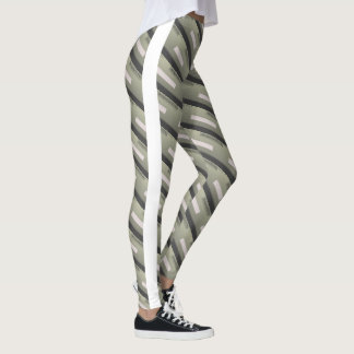 MODERN abstract draw in-white light grey  Leggings